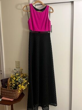 Betsy&Adam long mesh center dress